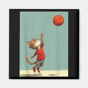 Imán Ilustración divertida de baloncesto deportivo de g