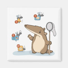 Imán Ilustración divertida de cazador de notificaciones