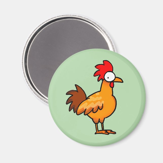 Imán Ilustración divertida de pollo de dibujos animados (Anverso/Reverso)