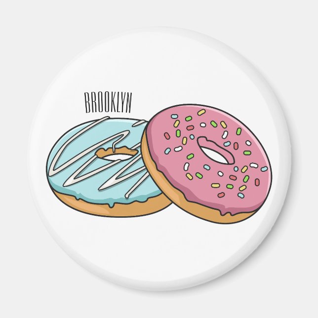 Imán Ilustracion Donut personalizado (Frente)