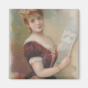 Imán Ilustración elegante de San Valentín antigua, 1890