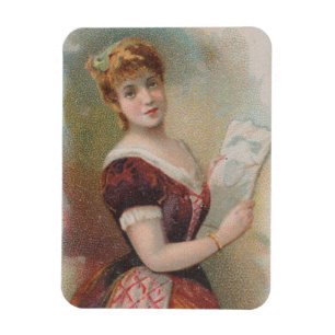 Imán Ilustración elegante de San Valentín antigua, 1890
