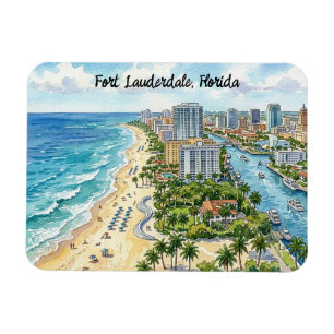 Imán Ilustración en Acuarela de Fort Lauderdale Florida