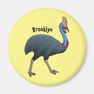 Imán Ilustracion feliz de personalizado de aves en casc