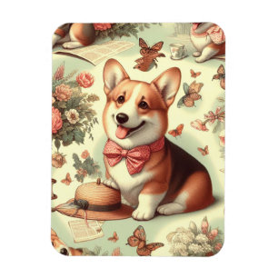 Imán Ilustracion galés vintage Corgi Cardigan