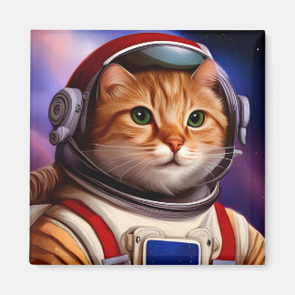 Imán Ilustracion Ginger Ginger Cat astronauta espacial