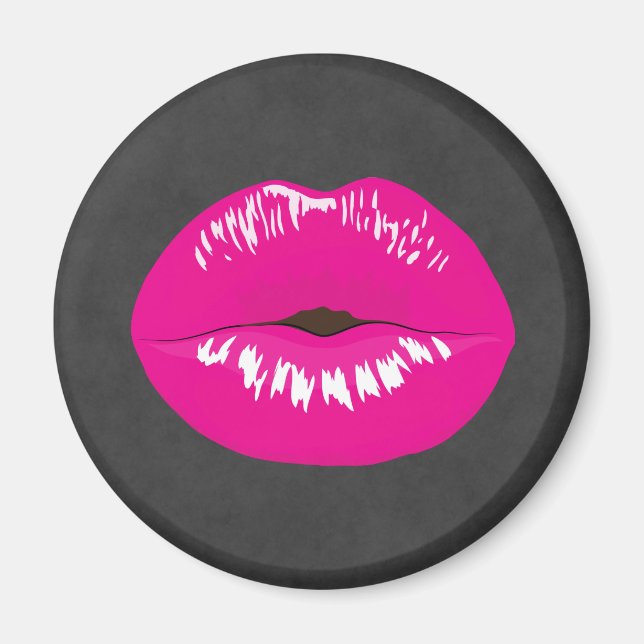 Imán Ilustracion glamoroso de los labios rosados calien (Frente)