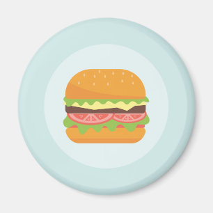 Imán Ilustracion Hamburger con tomate y lechuga