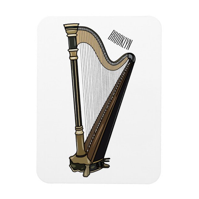 Imán Ilustracion Harp personalizado (Vertical)