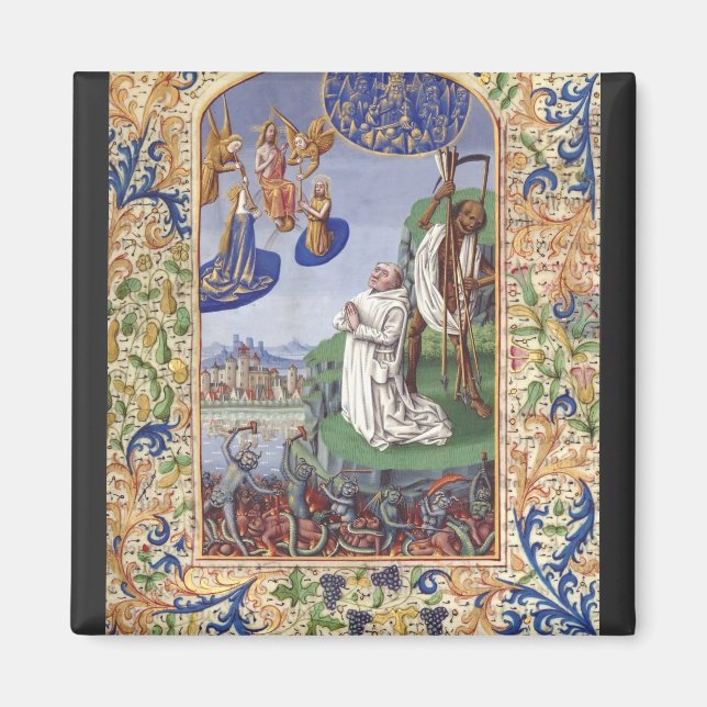 Imán Ilustración medieval de San Bernardo de Clairvaux (Frente)