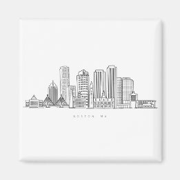 Imán Ilustracion minimalista de la ciudad de Boston