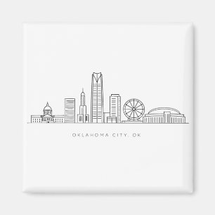 Imán Ilustración minimalista de la silueta de Oklahoma
