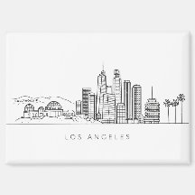Ilustración minimalista del horizonte de Los Ángel