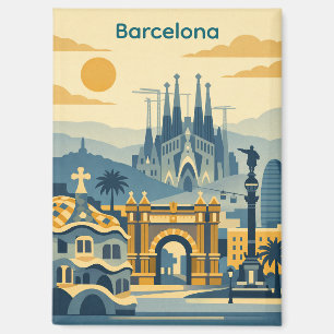Imán Ilustración Moderna de la Sagrada Familia de Barce