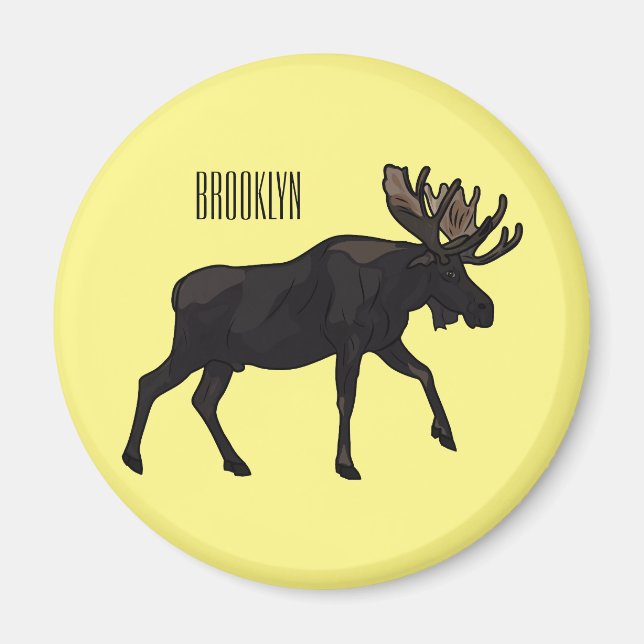 Imán Ilustracion Moose personalizado (Frente)
