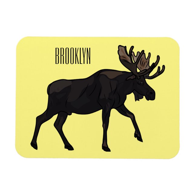 Imán Ilustracion Moose personalizado (Horizontal)