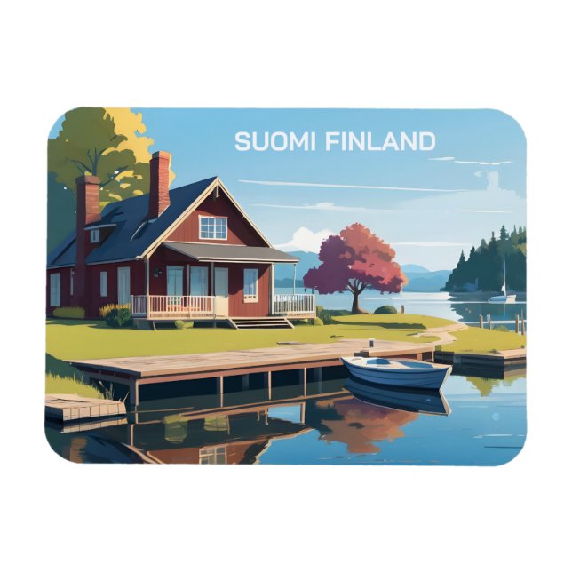 Imán Ilustracion Natural de Finlandia (Horizontal)