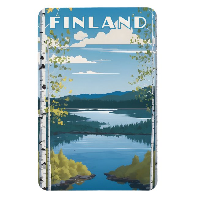 Imán Ilustracion Natural de Finlandia (Vertical)