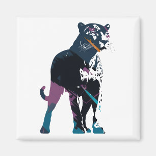Imán Ilustracion natural de la fauna silvestre Panther