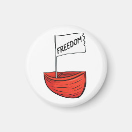 Imán Ilustracion Nautical Freedom Boat
