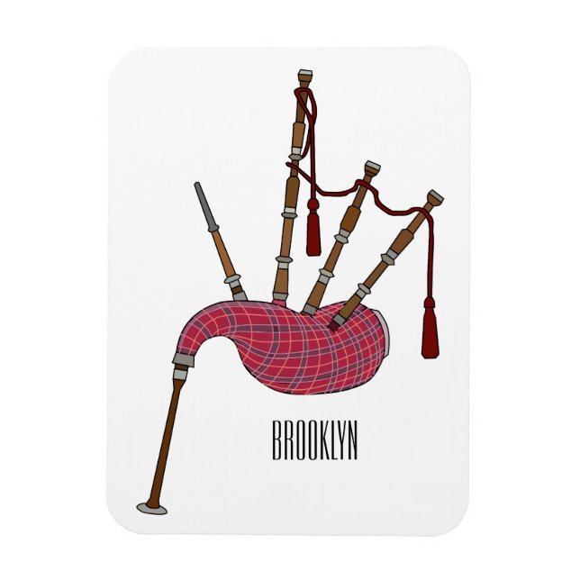 Imán Ilustracion personalizado Bagpipes (Vertical)