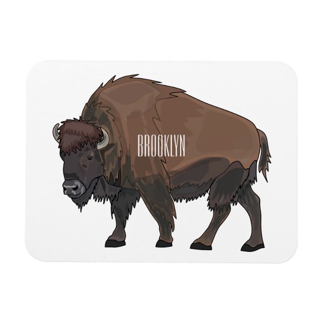 Imán Ilustracion personalizado Bison (Horizontal)