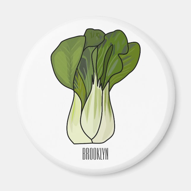 Imán Ilustracion personalizado Bok choy (Frente)