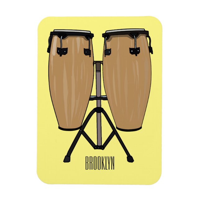 Imán Ilustracion personalizado Bongo drum (Vertical)