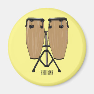 Imán Ilustracion personalizado Bongo drum