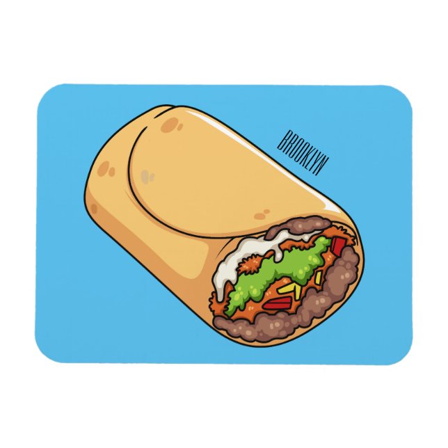 Imán Ilustracion personalizado Burrito (Horizontal)