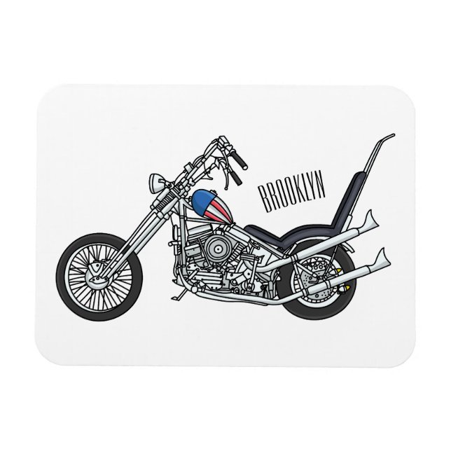Imán Ilustracion personalizado Chopper Motorcycle 1950 (Horizontal)