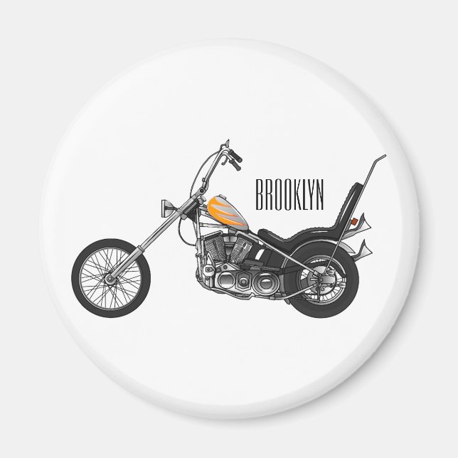Imán Ilustracion personalizado Chopper Motorcycle 1950 (Frente)