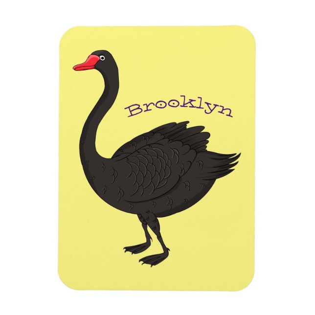 Imán Ilustracion personalizado cisne negro (Vertical)