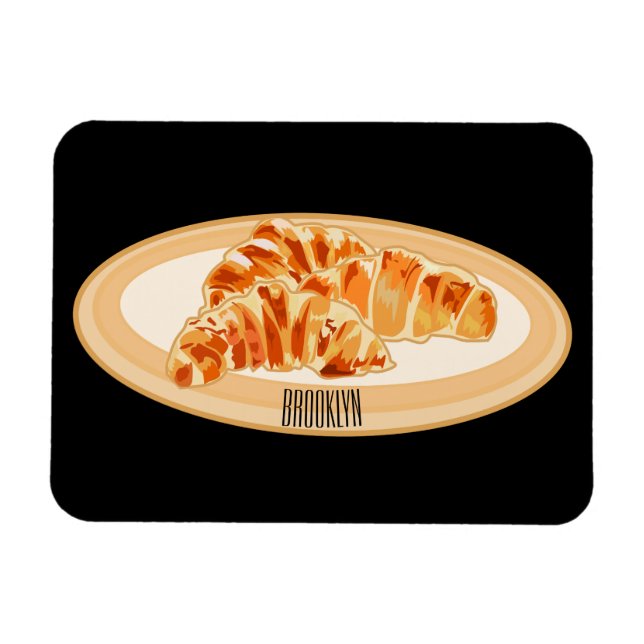 Imán Ilustracion personalizado croissant (Horizontal)