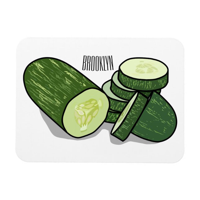 Imán Ilustracion personalizado Cucumber (Horizontal)