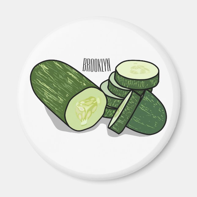Imán Ilustracion personalizado Cucumber (Frente)