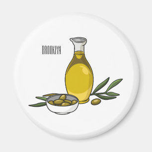 Imán Ilustracion personalizado de aceite de oliva