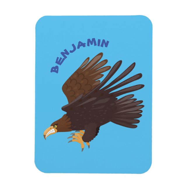 Imán Ilustracion personalizado de águila dorada diverti (Vertical)