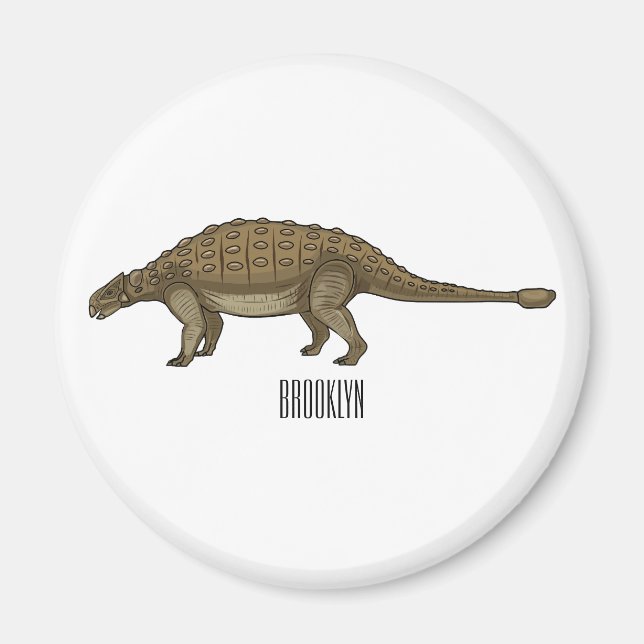 Imán Ilustracion personalizado de Ankylosaurus (Frente)
