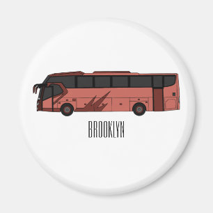 Imán Ilustracion personalizado de autobús