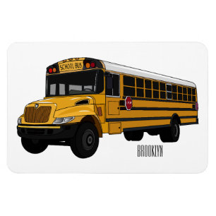 Imán Ilustracion personalizado de autobús escolar