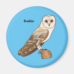 Imán Ilustracion personalizado de aves de búho de Barn