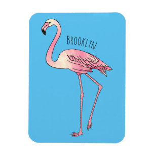 Imán Ilustracion personalizado de aves de Flamingo