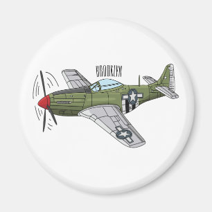 Imán Ilustracion personalizado de avión militar
