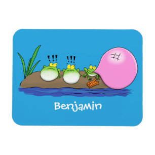 Imán Ilustracion personalizado de bblegum de ranas grac