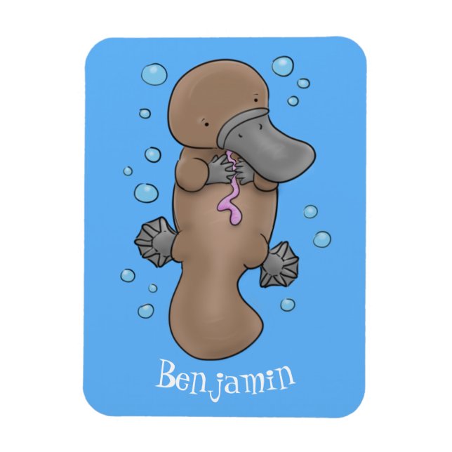 Imán Ilustracion personalizado de bebé de plaquypus fel (Vertical)