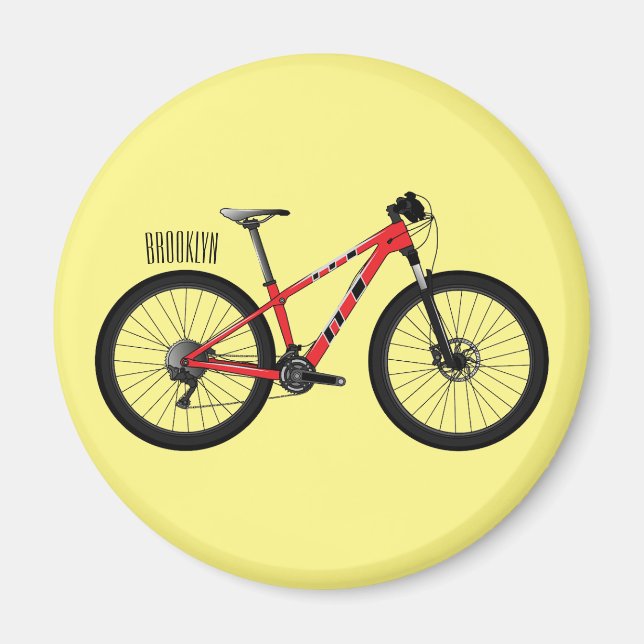 Imán Ilustracion personalizado de bicicletas (Frente)