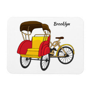 Imán Ilustracion personalizado de bicitaxi