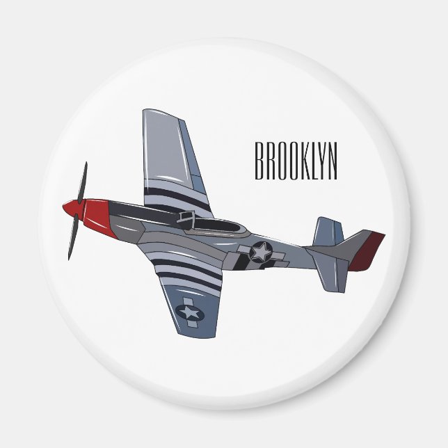 Imán Ilustracion personalizado de bombarderos (Frente)