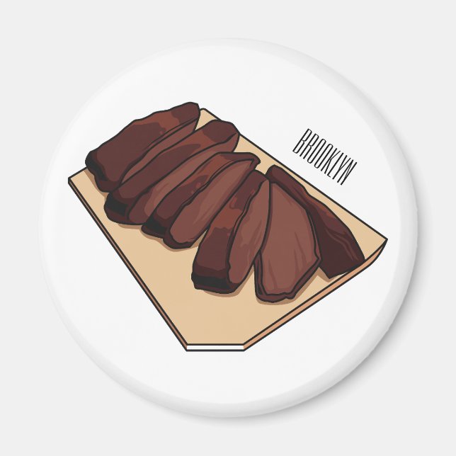 Imán Ilustracion personalizado de brisket de carne (Frente)